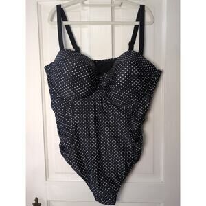 Pure energy Plus Size Polka Dot Swimsuit Women's 26W Beach Resort (982) NWOT